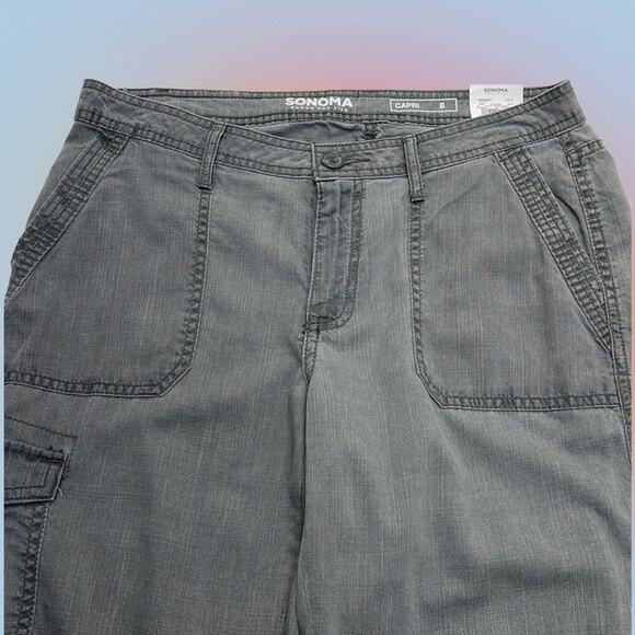 SONOMA Women’s 8 Gray Lightweight Denim Capri Pant - Picture 1 of 4